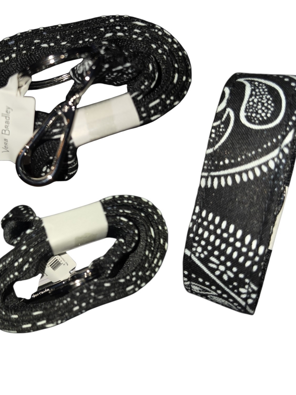 Vera Bradley Black and White "Steller Paisley" Lanyard with Badge Holder